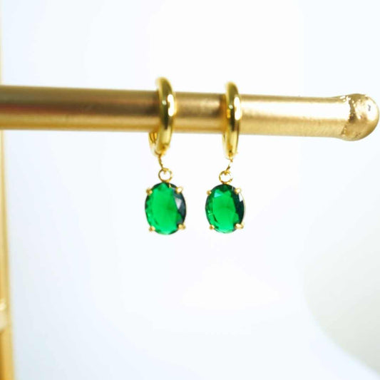 Emeralda Drop Hoops