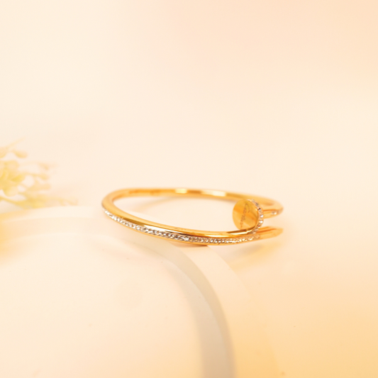 Nail’d It Bangle – Gold Plated Nail-Inspired CZ Bracelet