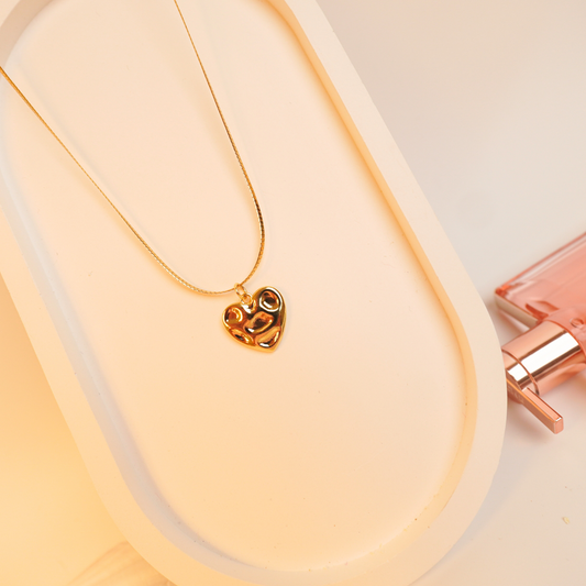 Molten Heart Abstract Pendant Necklace