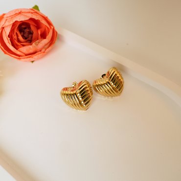 Ashara Deco Heart Studs