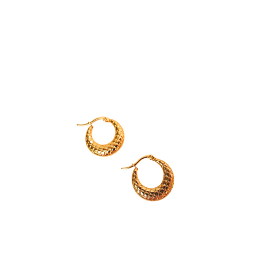 Woven Gleam Hoops – 18k Gold Plated Textured Everyday Hoops