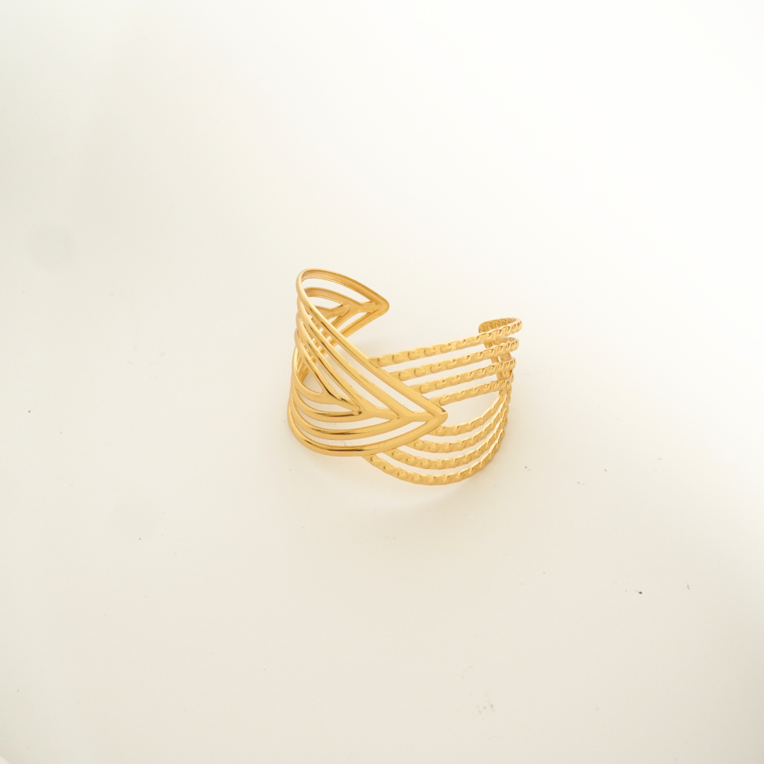 Ashara Waves of Gold Statement Cuff