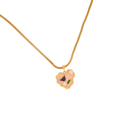 Ashara Blush Bloom Pendant – 18K Gold-Plated