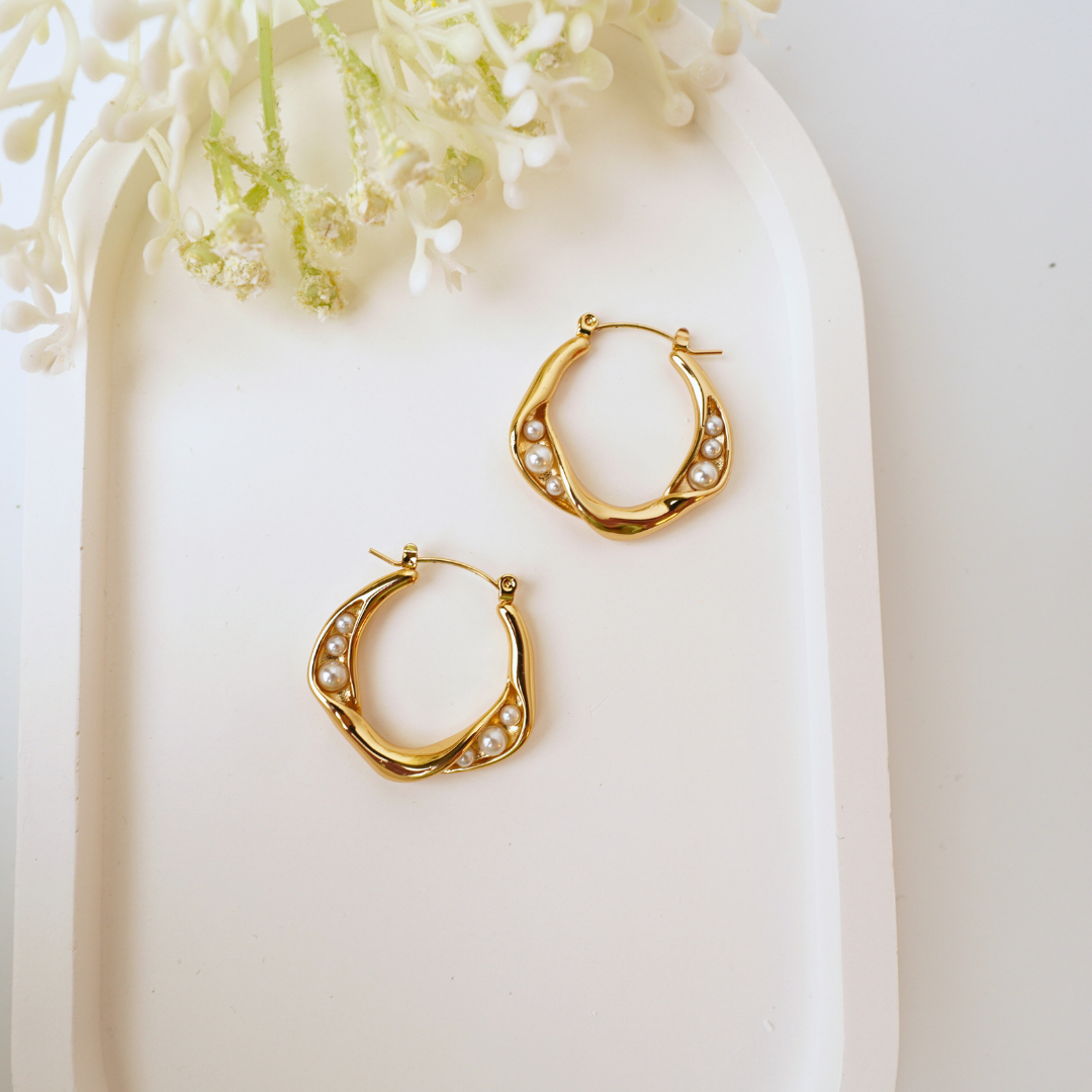 Ashara Pearl Dew Hoops