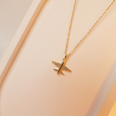 Jetsetter Airplane Pendant Necklace