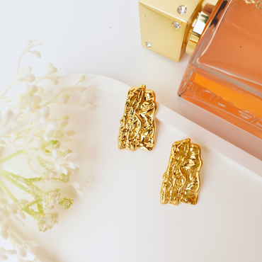 Ashara Molten Gold Studs