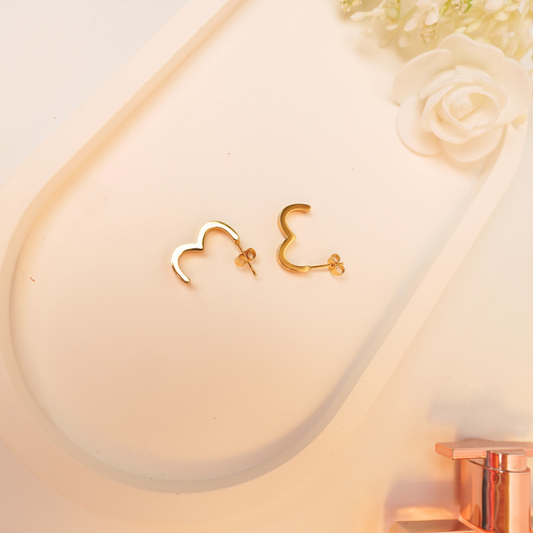 Curvy Love Hoops – 18k Gold Plated Abstract Heart Earrings