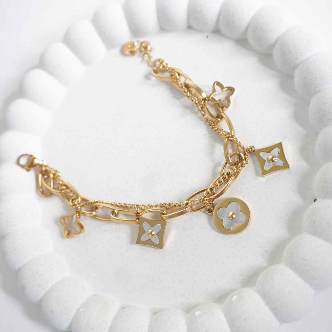 Golden Bloom Charm Bracelet