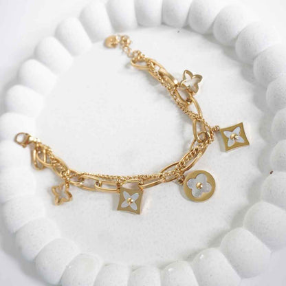 Golden Bloom Charm Bracelet