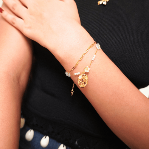 Ashara Celestial Harmony Bracelet – 18K gold-plated stainless steel bracelet