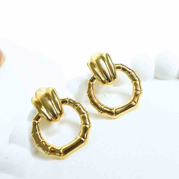 Bamboo Ring Statement Earrings