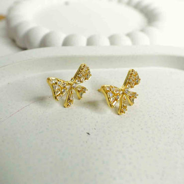 Celeste Bow Crystal Studs