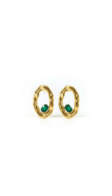 Sculpted Oval Statement Earrings