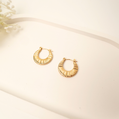 Ashara Halo Hoops – 18K gold-plated stainless steel hoop earrings