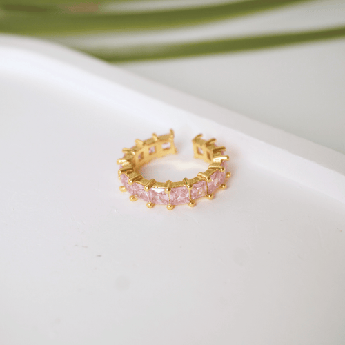 Ashara Blush Radiance Ring – 18K gold-plated stainless steel ring