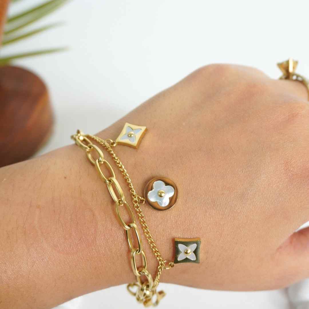Golden Bloom Charm Bracelet