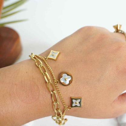 Golden Bloom Charm Bracelet