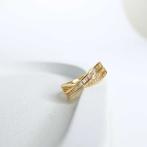 Lustre Bands Adjustable Gold-Plated Ring – 18K gold-plated copper adjustable ring