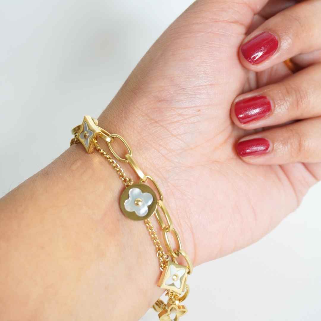 Golden Bloom Charm Bracelet