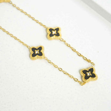 Dual-Tone Clover Elegance Necklace