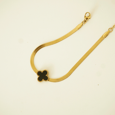 Noir Clover Snake Chain Bracelet