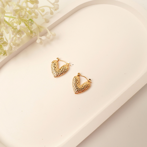 Ashara Ember Heart Hoops – 18K gold-plated stainless steel hoop earrings