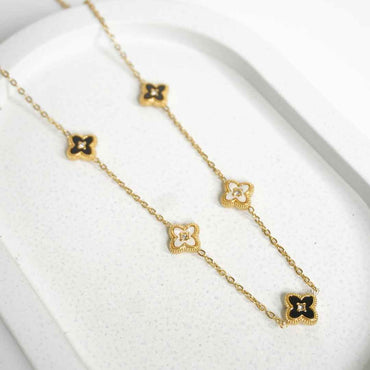 Dual-Tone Clover Elegance Necklace