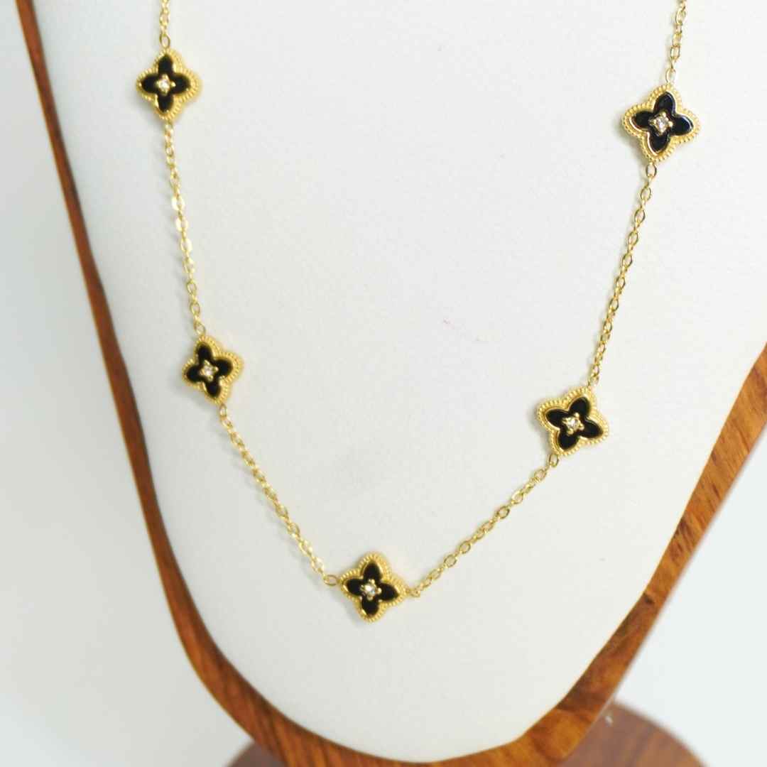 Dual-Tone Clover Elegance Necklace