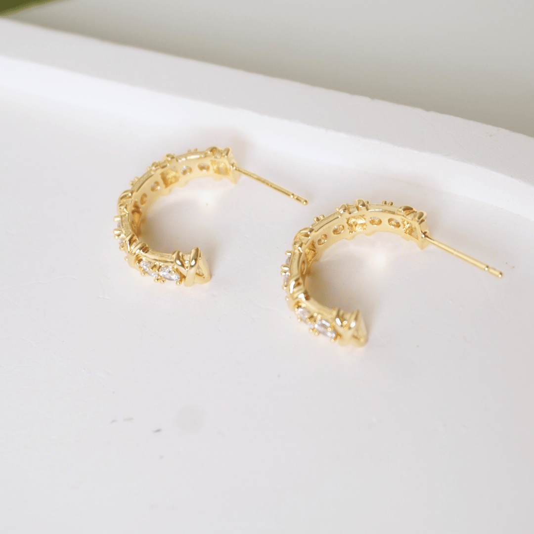 Ashara Aurora Crystal Hoops