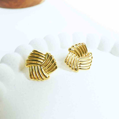 Golden Woven Stud Earrings