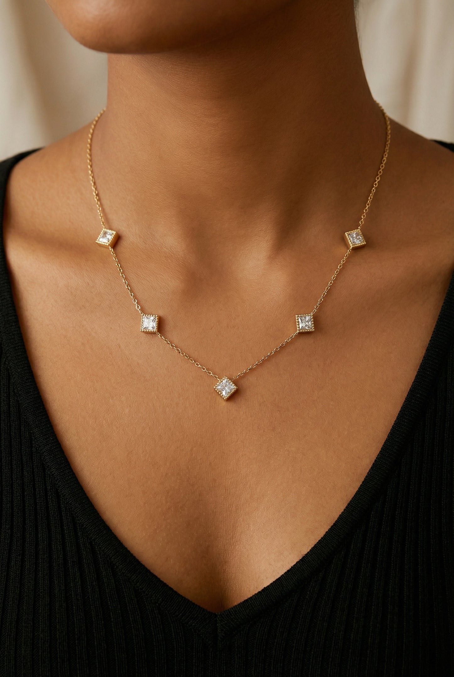 Aurora Square Sparkle Necklace