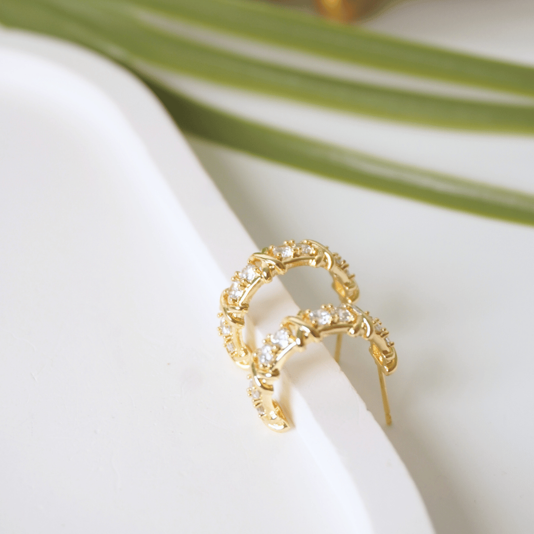 Ashara Aurora Crystal Hoops