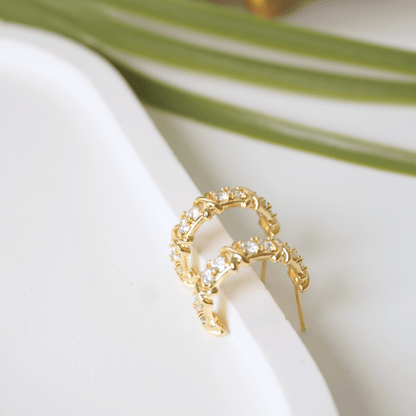 Ashara Aurora Crystal Hoops
