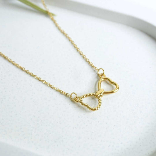 Twin Hearts Gold Necklace