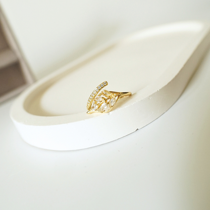 Ashara Golden Bloom Vine Ring|Adjustable