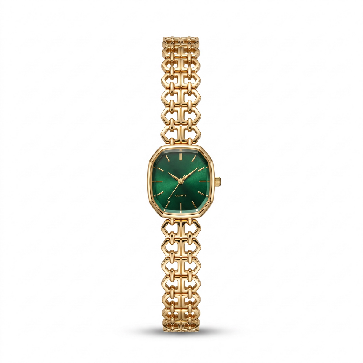 Emerald Éclat Luxury Watch – 18K gold plated women's watch with emerald-green dial