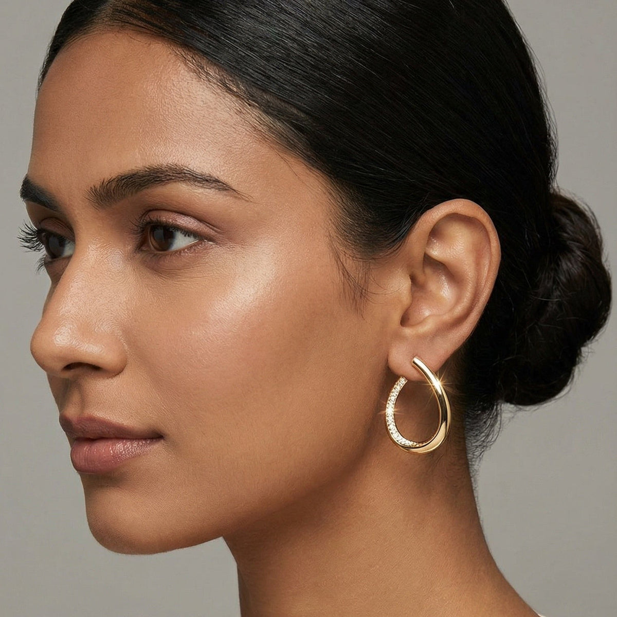 Celina Spark Gold Earrings – 18K gold plated, view 2