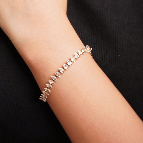 Ashara Oval Elegance Tennis Bracelet – 18K gold-plated stainless steel tennis bracelet