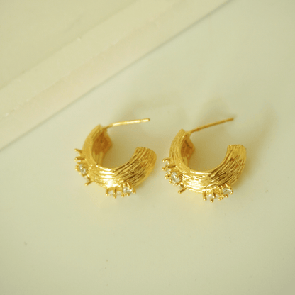 Regalia Textured Crystal Dome Earrings