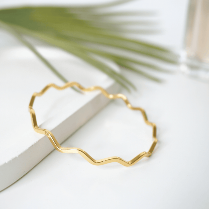 Twist Wave Bangles – 18K Gold Plated (Set of 3)