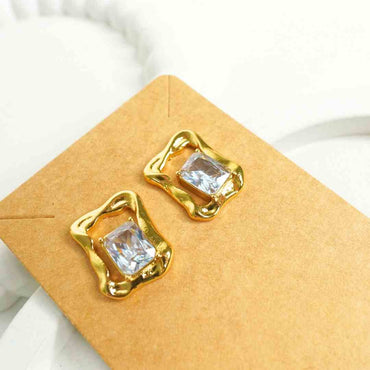 Molten Gold Crystal Frame Earrings