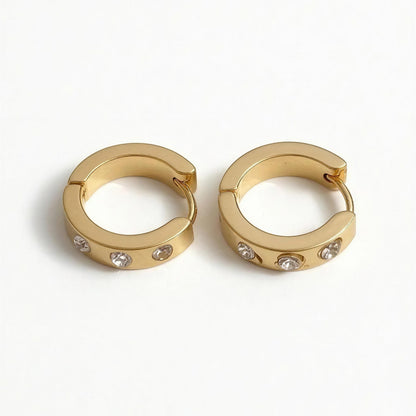 Luna Crystal Huggie Hoops
