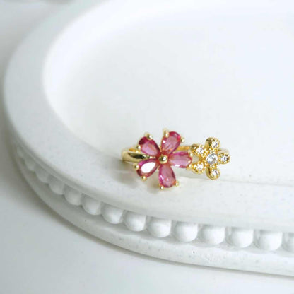 Rosé Bloom Dual Flower Ring