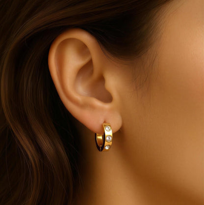 Luna Crystal Huggie Hoops