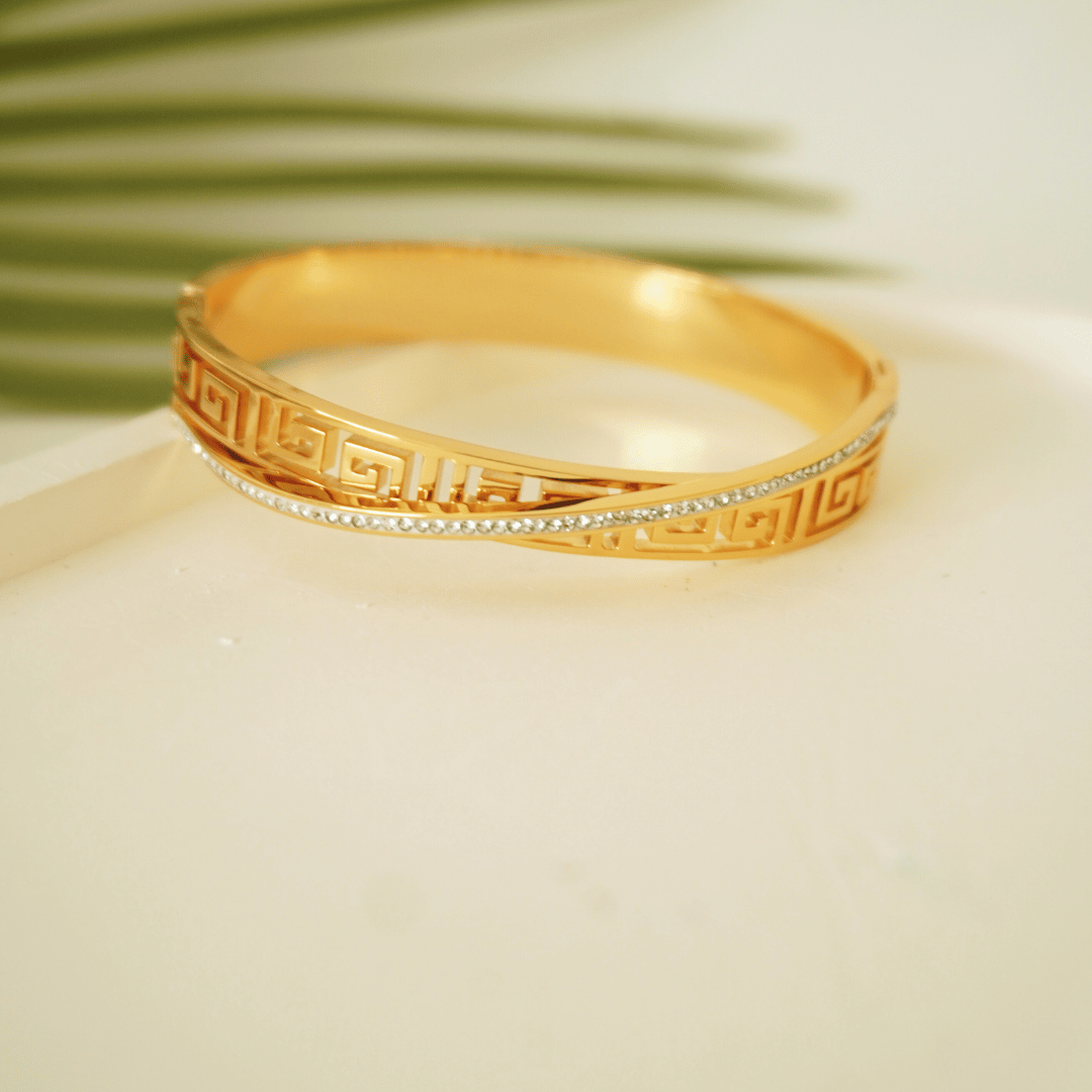 Ashara Athena Greek Key Bangle - Regular & Tiny Size
