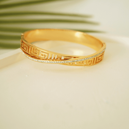 Ashara Athena Greek Key Bangle - Regular & Tiny Size
