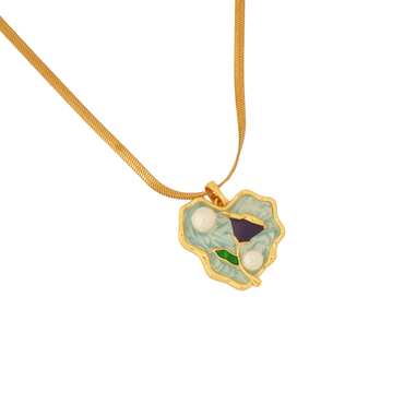 Ashara Mint Bloom Pendant – 18K Gold-Plated