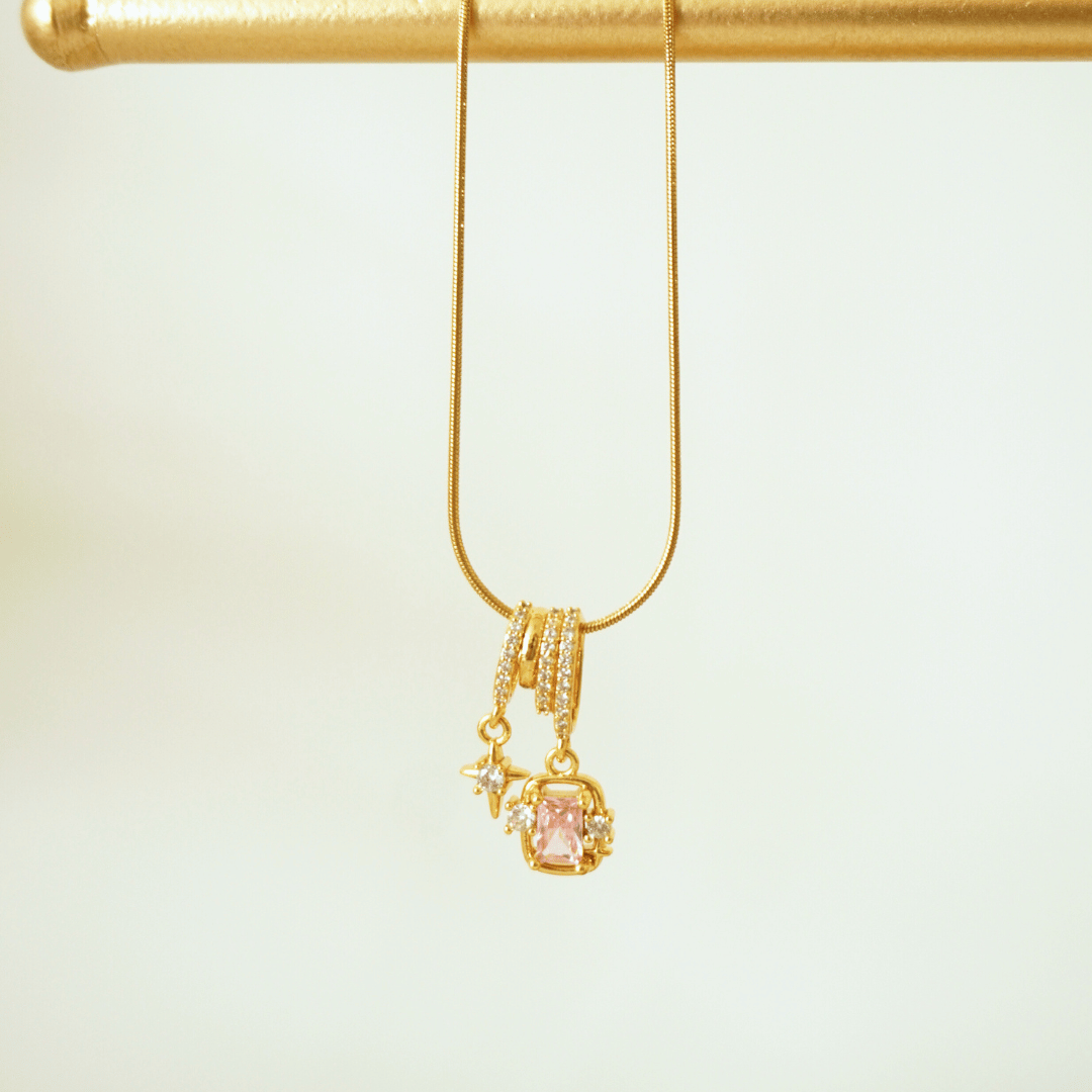 Stardust Blush Pendant Necklace