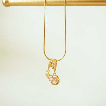 Stardust Blush Pendant Necklace