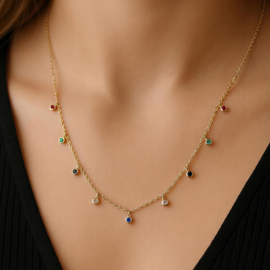 Navya Rainbow Charm Necklace